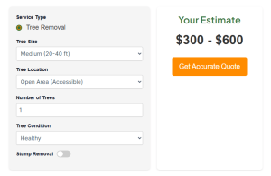 Tree Trimming Cost Calculator
